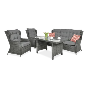 Meble technorattanowe TRIVENTO DINING 3 Dark Grey - Meble ogrodowe - miniaturka - grafika 1