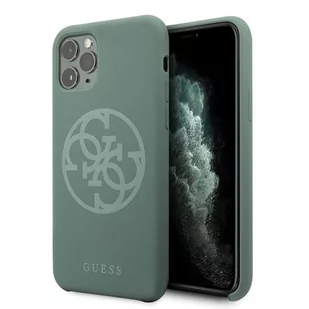 Guess Etui Silicone 4G do iPhone 11 Pro Max khaki GUHCN65LS4GKA - Etui i futerały do telefonów - miniaturka - grafika 1
