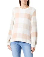 Koszulki i topy damskie - TOM TAILOR Damska koszulka z długim rękawem, 32500 - Blush Orange Cosy Check, M - miniaturka - grafika 1