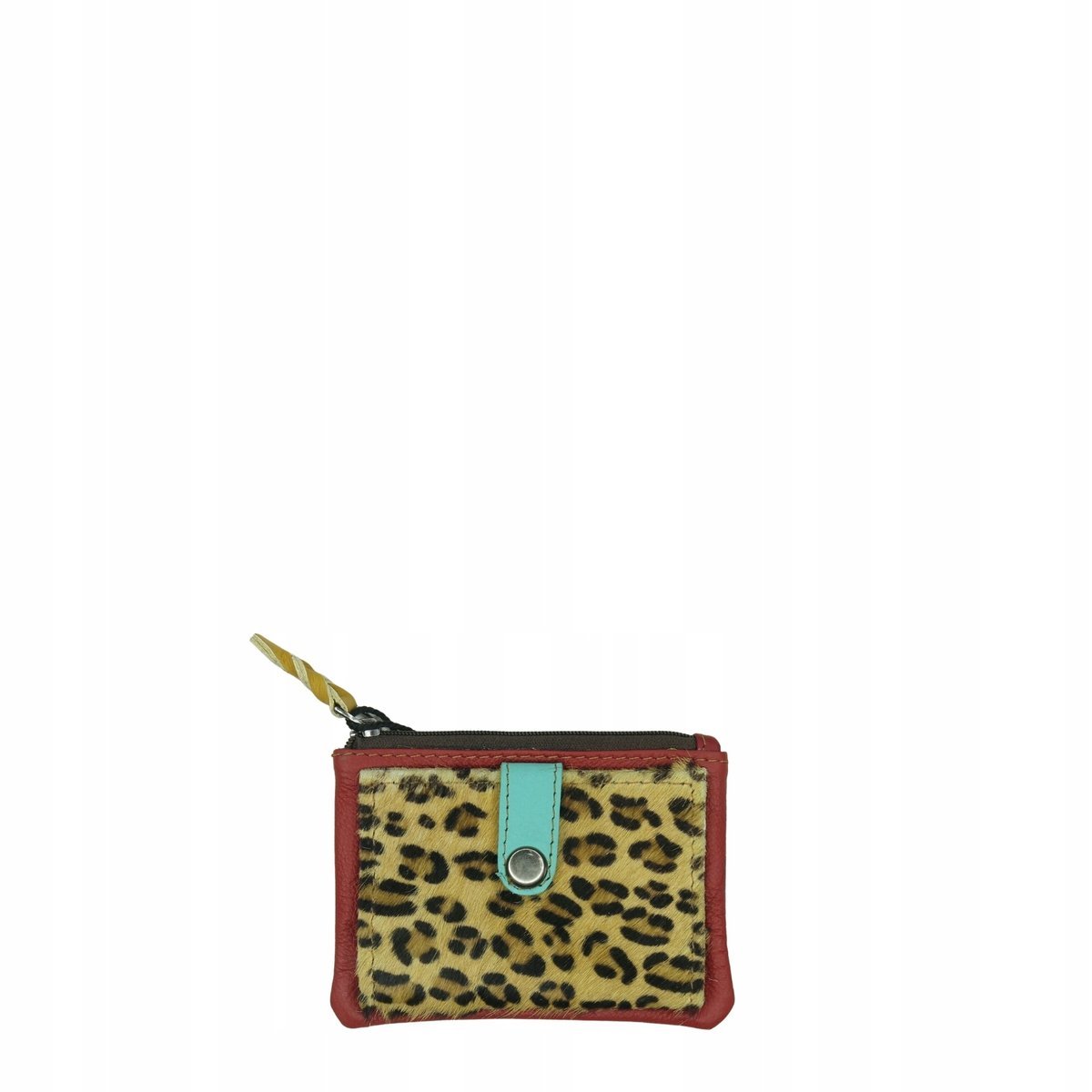 Portfel portfelik mały skórzany miejsce na bilon karty eko OLIVKA