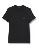 Koszulki męskie - Emporio Armani Męski T-shirt Crew Neck Warm wiskoza, czarny, XL - miniaturka - grafika 1
