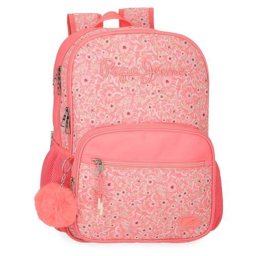 Pepe Jeans Nahid Plecak Szkolny Dwukomorowy Różowy 30x40x12 cm Poliester by Joumma Bags, Różowy kolor, 30x40x12 cms, Dwukomorowy plecak szkolny