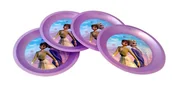 Miseczki i talerzyki dla dzieci - Zestaw 4 talerzyków Kraina Lodu. Fioletowe - 21 cm - miniaturka - grafika 1