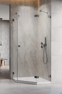 Kabiny prysznicowe - Radaway Essenza Pro Brushed GunMetal Ptj kabina pięciokątna 90x90 prawa szczotkowany grafit 10100000-92-01R/10100200-01-01 - miniaturka - grafika 1