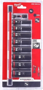 Milwaukee MILWAUKEE SET OF IMPACT SOCKETS 3/8" LONG 9 pcs. - Klucze i nasadki - miniaturka - grafika 1