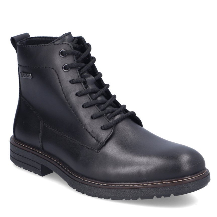 Buty męskie zimowe Rieker 33143 botki ocieplane skórzane czarne na zamek-46