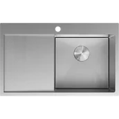 Zlewozmywaki - Mexen Exar zlewozmywak stalowy 1-komorowy z ociekaczem prawy 780 x 480 mm, inox HC - 6434781010P-01HC - miniaturka - grafika 1