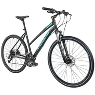 Rowery - Rower crossowy INDIANA X-Cross 3.0 D21 damski Czarno-turkusowy - miniaturka - grafika 1