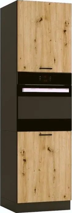 Stolkar Szafka pod piekarnik ANIKA D60PK/2133 P/L grafitowa/dąb artisan STOLKAR