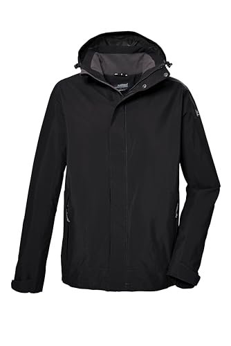 killtec Męska kurtka funkcyjna/kurtka outdoorowa z odpinanym kapturem KOS 87 MN JCKT_XENIOS, czarna, 4XL, 43281-000
