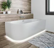 Wanny z hydromasażem - Riho Desire Corner LED wanna asymetryczna z oświetleniem lewa z hydromasażem Sparkle Mood Riho  Riho Fall napełnianie przez przelew MATOWA 170x77cm B157010105 - miniaturka - grafika 1
