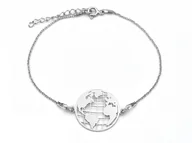 Bransoletki - Srebrna bransoletka globus kula ziemska - miniaturka - grafika 1