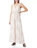 Sukienki - IZIA Damska sukienka maxi z nadrukiem na całej powierzchni, Beżowo-biały, M - miniaturka - grafika 1