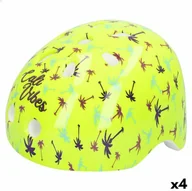 Kaski rowerowe - Dziecięcy kask rowerowy Colorbaby Neon Cali Vibes Yellow (4 sztuki) - miniaturka - grafika 1