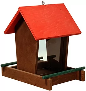 dobar Dobar Futterspender Vogelhaus Aus Holz Für Wildvögel, 16 X 20 X 21 Cm, Rot / Braun / Grün - Klatki i wyposażenie dla ptaków - miniaturka - grafika 1