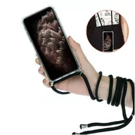 Etui i futerały do telefonów - D-Pro Crossbody TPU etui na sznurku z paskiem na ramię do Samsung Galaxy S22 Ultra (Crystal+Black) - miniaturka - grafika 1