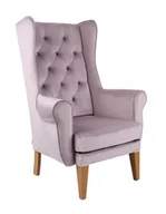 Taborety i hokery - -8% z kodem AUTUMN - Fotel Uszak Chesterfield fioletowy, wygodny, miękki, tapicerowany, z pikowaniem, do salonu, do kawiarni, klasyczny - miniaturka - grafika 1