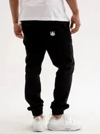 Spodnie męskie - Spodnie Jeansowe Jogger Męskie Czarne Jigga Wear Promo Crown XXL - miniaturka - grafika 1