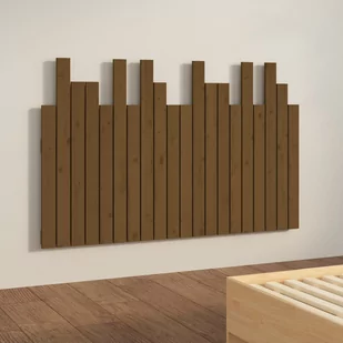 Wezgłowie łóżka, miodowy brąz, 127,5x3x80 cm, drewno sosnowe Lumarko - Inne meble do sypialni - miniaturka - grafika 5