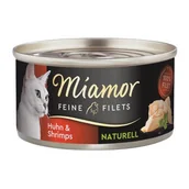 Mokra karma dla kotów - Miamor Feine Filets Naturelle w sosie własnym Kurczak i krewetki 24x80 g - miniaturka - grafika 1