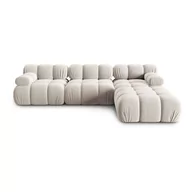 Narożniki - Beżowy aksamitny narożnik (prawostronny) Bellis – Micadoni Home - miniaturka - grafika 1