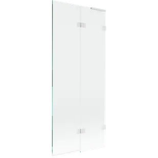 Mexen Lunar L parawan nawannowy 2-skrzydłowy prawy 80 x 150 cm, transparent, biały - 897L-080-100-20-00-P - Parawany nawannowe - miniaturka - grafika 1