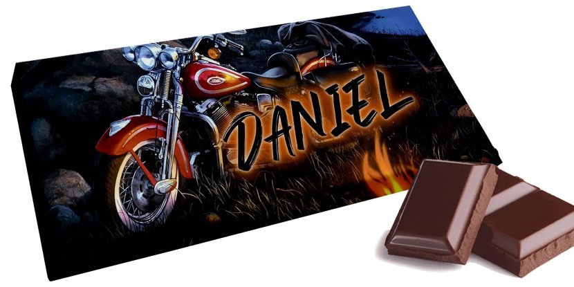 Personalizowana Czekolada MOTOCYKL HARLEY KROS - SŁODKI PREZENT IMIĘ NADRUK