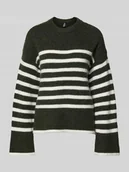 Swetry damskie - Sweter z prążkowanej dzianiny o kroju relaxed fit model ‘LINE’ - miniaturka - grafika 1