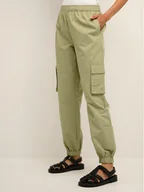 Spodnie damskie - Karen by Simonsen Spodnie materiałowe Henley 10104316 Zielony Baggy Fit - miniaturka - grafika 1