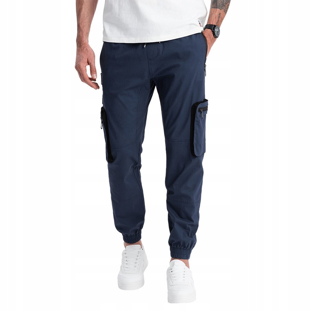 Męskie spodnie JOGGERY cargo granatowe V5 OM-PAJO-0135 XL