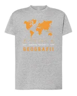 Koszulki i topy damskie - Koszulka Dzień Nauczyciela Geografia Mapa Prezent Szara M - miniaturka - grafika 1