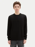 Swetry męskie - Tom Tailor Denim Sweter 1042509 Czarny Regular Fit - miniaturka - grafika 1
