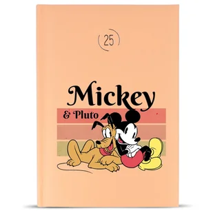 KALENDARZ A5 2025 Brzoskwiniowy Planer Prezent Dla Fana MICKEY PLUTO Wzory - Kalendarze - miniaturka - grafika 1