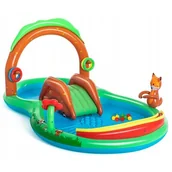 Baseny ogrodowe - Bestway 53093 BASEN DMUCHANY/ PLAC ZABAW ZE ZJEŻDŻALNIĄ LEŚNA POLANA 295cm x 199cm x 130cm - miniaturka - grafika 1