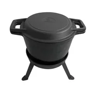 Garnki - KOCIOŁEK ŻELIWNY GARNEK MYŚLIWSKI 8L KINGHOFF KH-1733 WIELOFUNKCYJNY - miniaturka - grafika 1
