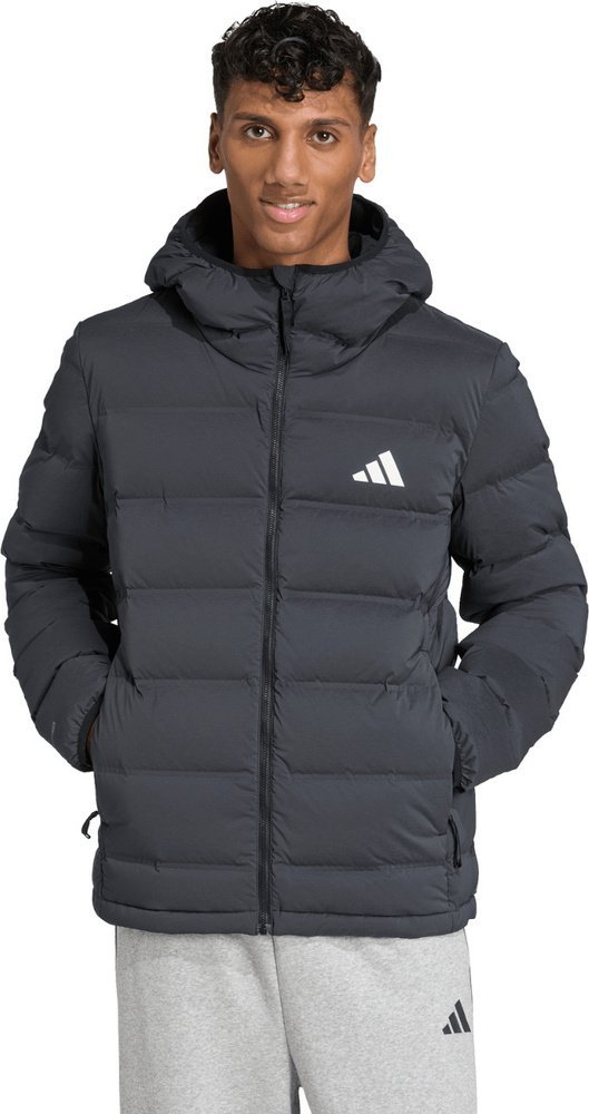 Kurtka męska adidas Helionic Climawarm Stretch Hooded Down czarna JN2114 L