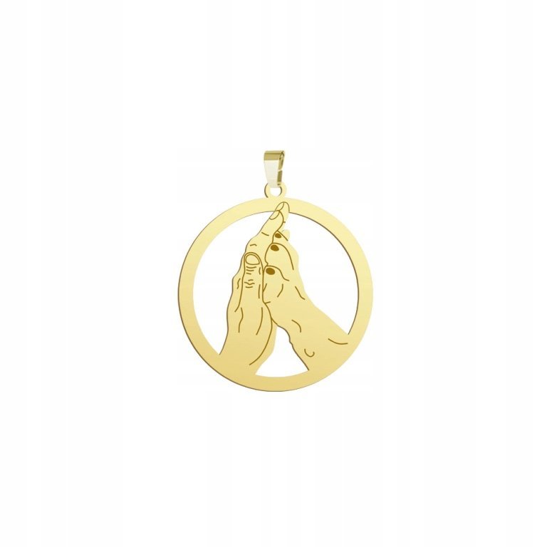 Pozłacana Zawieszka Dłoń człowieka i łapa psa