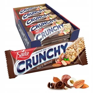 Baton Crunchy z orzechami i migdałami podlany czekoladą 40g- zestaw 25 sztu - Przekąski dla dzieci Baton Crunchy z orzechami i migdałami podlany czekoladą 40g- zestaw 25 sztu - Przekąski dla dzieci - miniaturka - grafika 1