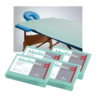 Prześcieradło jednorazowe 150cm x 210cm zielone 40g MedixPro 20szt - Kosmetyczne akcesoria jednorazowe - miniaturka - grafika 1