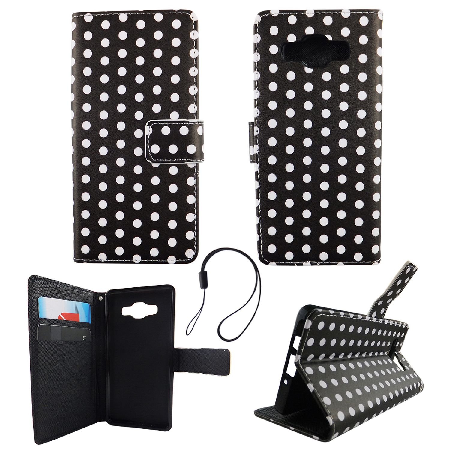 Etui na telefon komórkowy Etui na telefon komórkowy Samsung Galaxy A5 2015 Polka Dot Black White