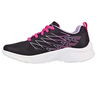 Buty dla dziewczynek - Skechers Dziewczęce sneakersy Microspec Bright Runner, Czarna siatka, lawendowe wykończenie, 35 EU - miniaturka - grafika 1