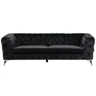 Sofy i kanapy - Beliani Sofa trzyosobowa welwet czarna SOTRA - miniaturka - grafika 1
