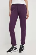 Spodnie damskie - The North Face spodnie dresowe bawełniane kolor fioletowy gładkie NF0A87E4V6V1 - miniaturka - grafika 1
