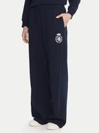 Spodnie sportowe damskie - Tommy Hilfiger Spodnie dresowe UW0UW06081 Granatowy Wide Leg - miniaturka - grafika 1
