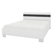 Łóżka - Łóżko LUCCA - 31 z drabinką | 160x200 | Biały / Czarny Połysk - miniaturka - grafika 1