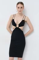 Sukienki - Patrizia Pepe sukienka kolor czarny mini dopasowana - miniaturka - grafika 1