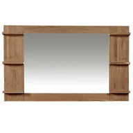Lustra - Lustro Amal z ramą z drewna tekowego i półką 90 cm - miniaturka - grafika 1