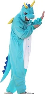 Męska Piżama Kigurumi Cosplay Smoka Niebieski Rozmiar M 158-168 cm - Piżamy damskie - miniaturka - grafika 1
