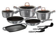 Zestawy garnków i patelni - Aluminiowy zestaw garnków z granitową powłoką S1-N84 - miniaturka - grafika 1