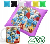 Gadżety dla niej i dla niego - ZESTAW KUBEK + POSZEWKA Z NADRUKIEM SMERFY SMERFETKA WAŻNIAK +IMIĘ - miniaturka - grafika 1